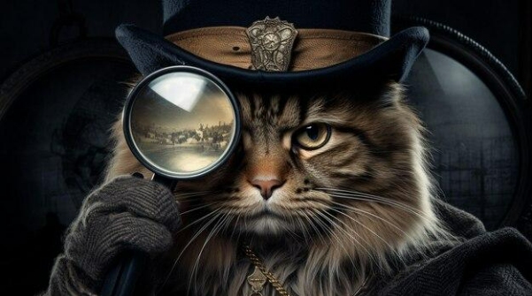 cat with spyglass