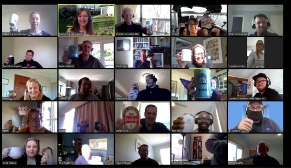 virtual meeting with people on screen